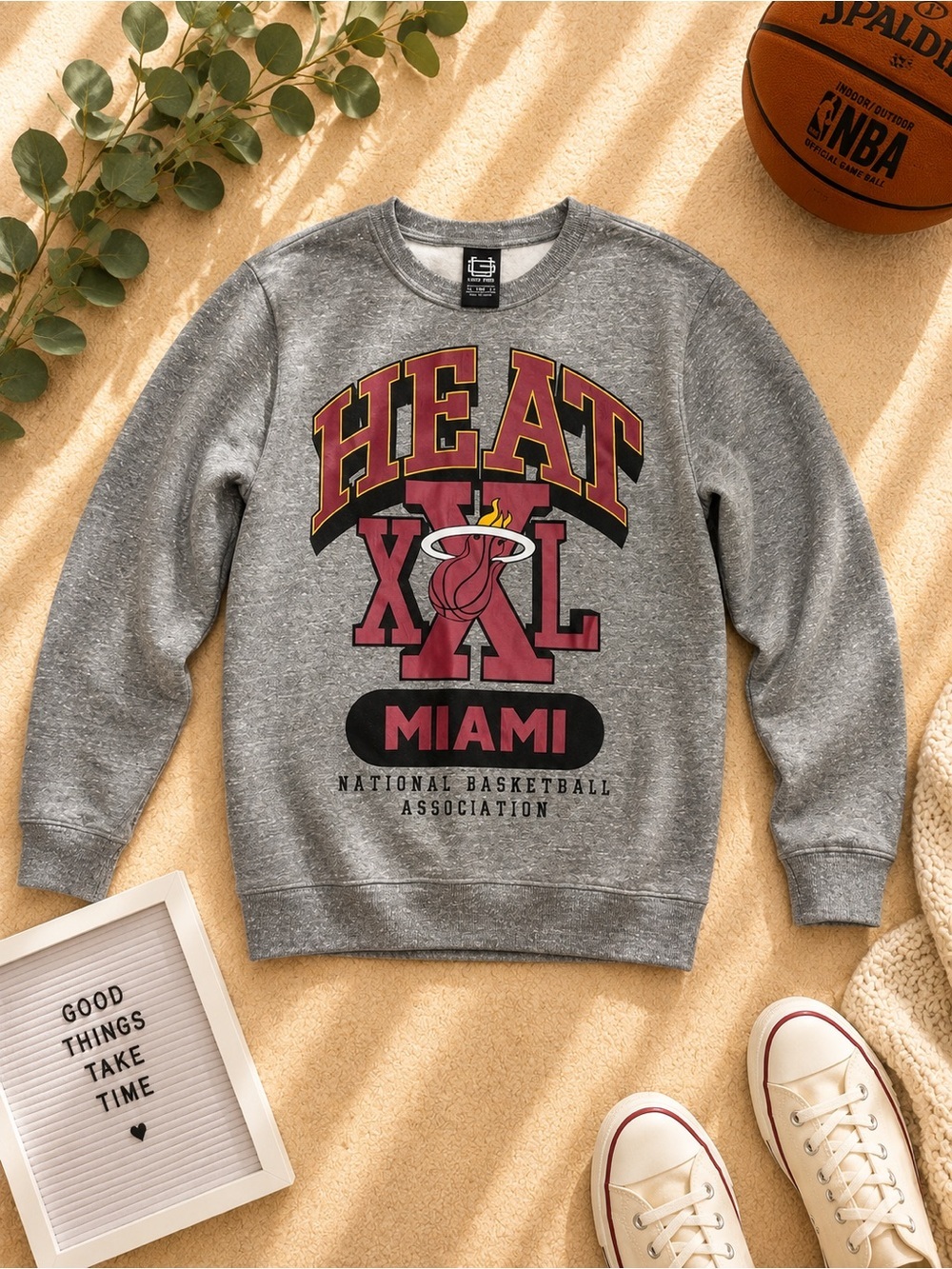 Miami Heat Gray Crewneck Sweatshirt